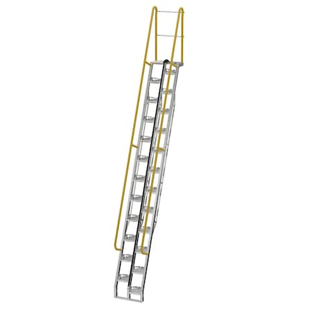 Vestil 209.875 Overall H, Steel, 24 Steps, Galvanized Finish ATS-14-68-HDG